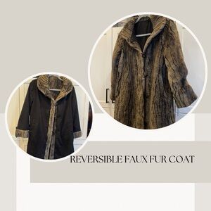 REVERSIBLE FAUX FUR COAT